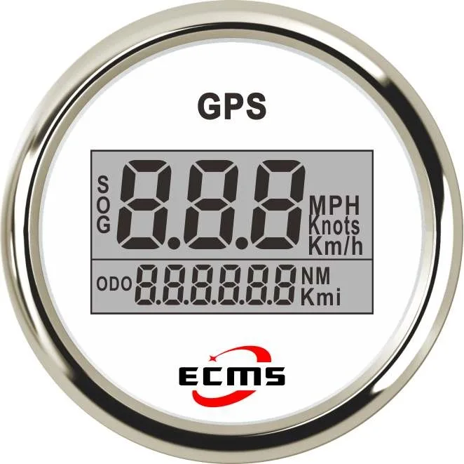 Marine Boat Yacht Auto Car Truck GPS Digital Speedometer Odometer Gauge MPH KMH Knots 52mm 9-32V 0-999 316L Bezel