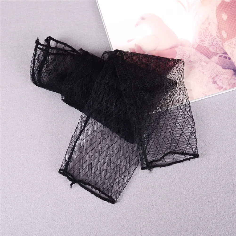 Black Sexy Lace Glove Fingerless Mitten European American Elastic Nylon Long Fishnet Gloves Punk Women Gloves For Summer