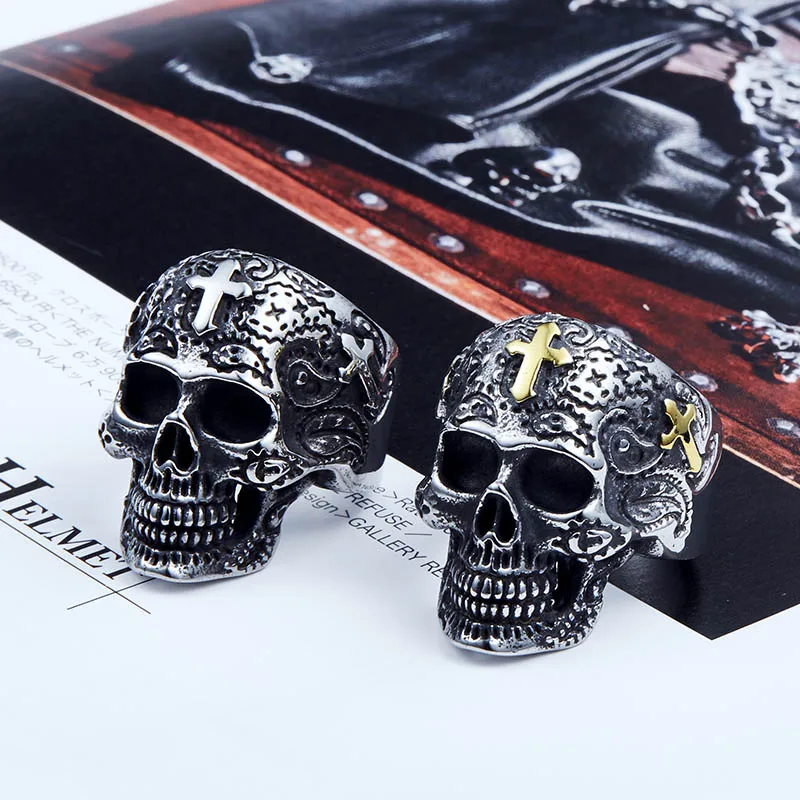 Beier 316L Stainless Steel ring high quality fashion biker skull ring personality men Vitage jewelry LLBR8-313R