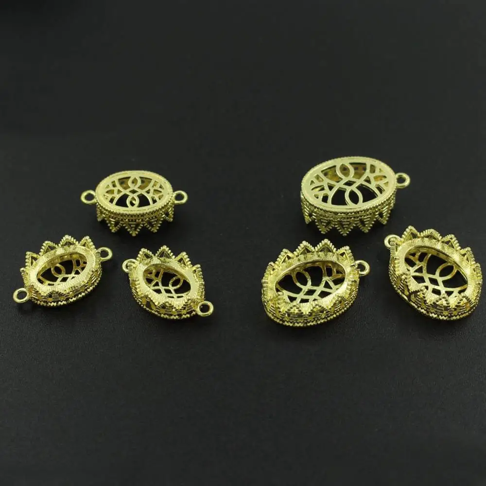 

10 шт. прочных оснований-коннекторов для кулонов в форме короны, подходят для овальных кабошонов из УФ-смолы 10x14 мм, 13x18 мм, 18x25 мм, фурнитура для рукоделия