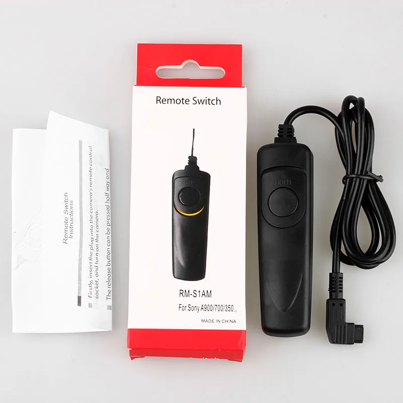 Cable de Control remoto para cámara Sony, interruptor de liberación del obturador para cámara DSLR Sony A900, A550, A500, A350, A77, 10 unidades (RM-S1AM)