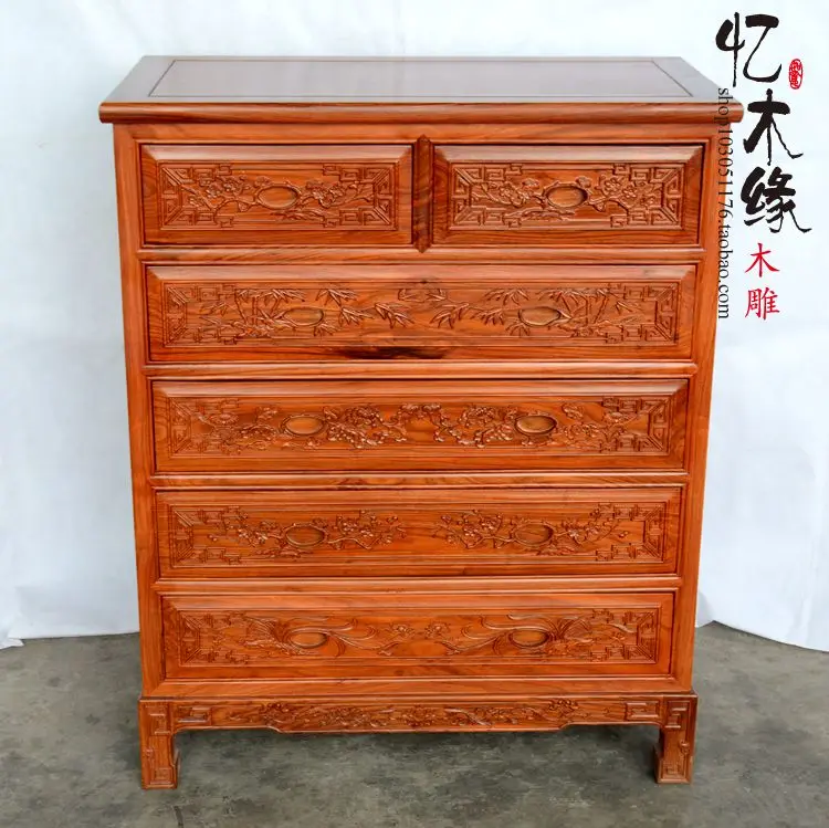 

Mahogany furniture mahogany commode rosewood Chinese Carved Wood lockers bedroom chest of drawers cabinets