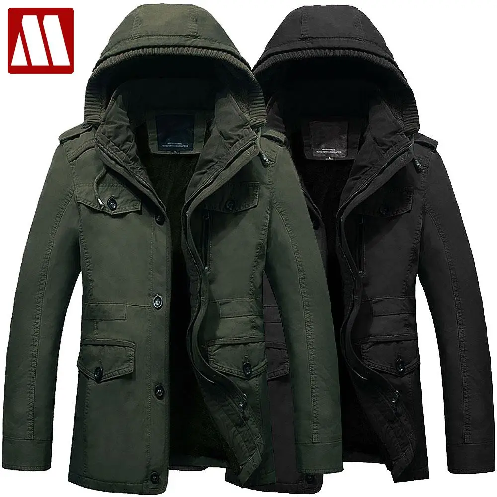 

Manteau Homme 2022 Fashion Hoody Trench Coat Men Winter Jacket Fleece Hooded Mens Trench Coats Cotton Hot Selling Plus Size 6XL