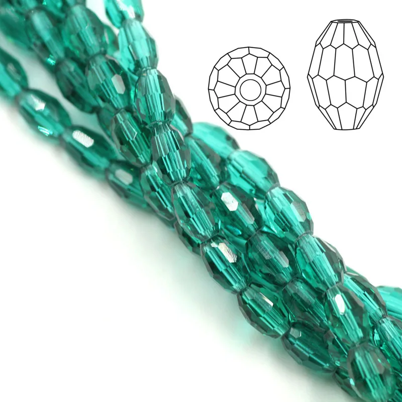 4/6/8MM Glass Faceted Oval Beads Crystal Rice Beaded For DIY Making Crafts Material Supplies Jewelry Needlework Wholesale