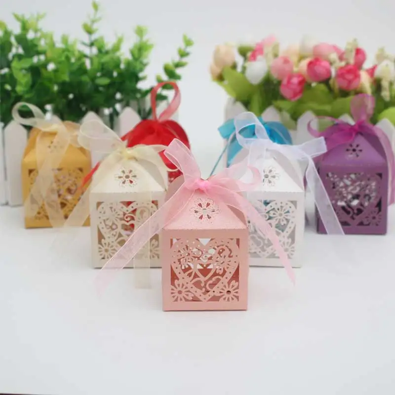 Hot Selling 10pcs/lot Classic Love Heart Wedding Favor Box Candy Box Gift Box Wedding Decoration for Party Supplies