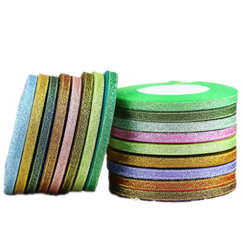 (25 yards/lot) 6mm colorful polyester ribbon Christmas packaging ribbon high-grade quality squares ribbon