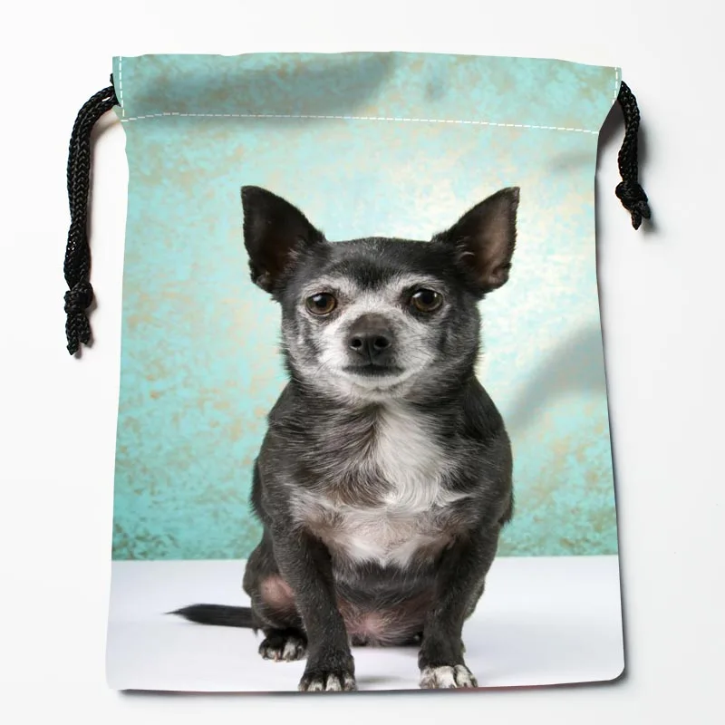 Sacos de presente impressos feitos sob encomenda do cordão do cão de chihuahua mais tamanho 18*22cm tipo compressão sacos