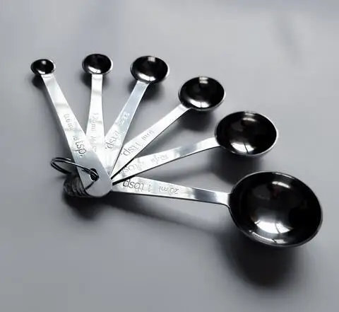 New Arrive 6pcs Stainless Steel Measuring Spoons Cups Measuring Set Tools For Baking Coffee 6 sizes Spoons Set