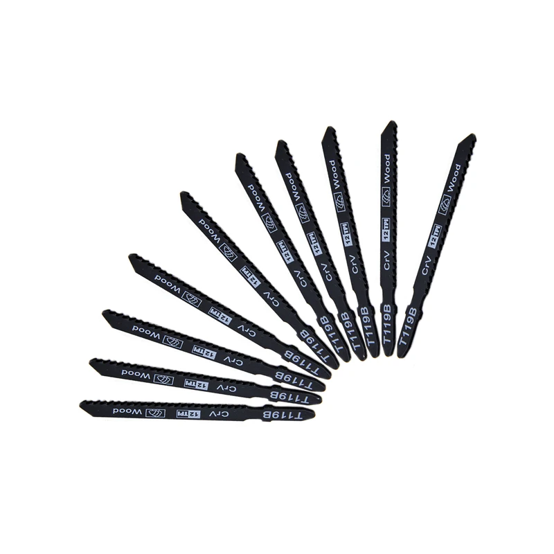 POLIWELL 30 PEÇAS Em Aço Cromo Vanádio Lâmina de Serra do Gabarito 12TPI T-Haste 77mm Conjunto Lado Dentes Lâminas de Serra para Trabalhar Madeira Limpa de Corte Rápido