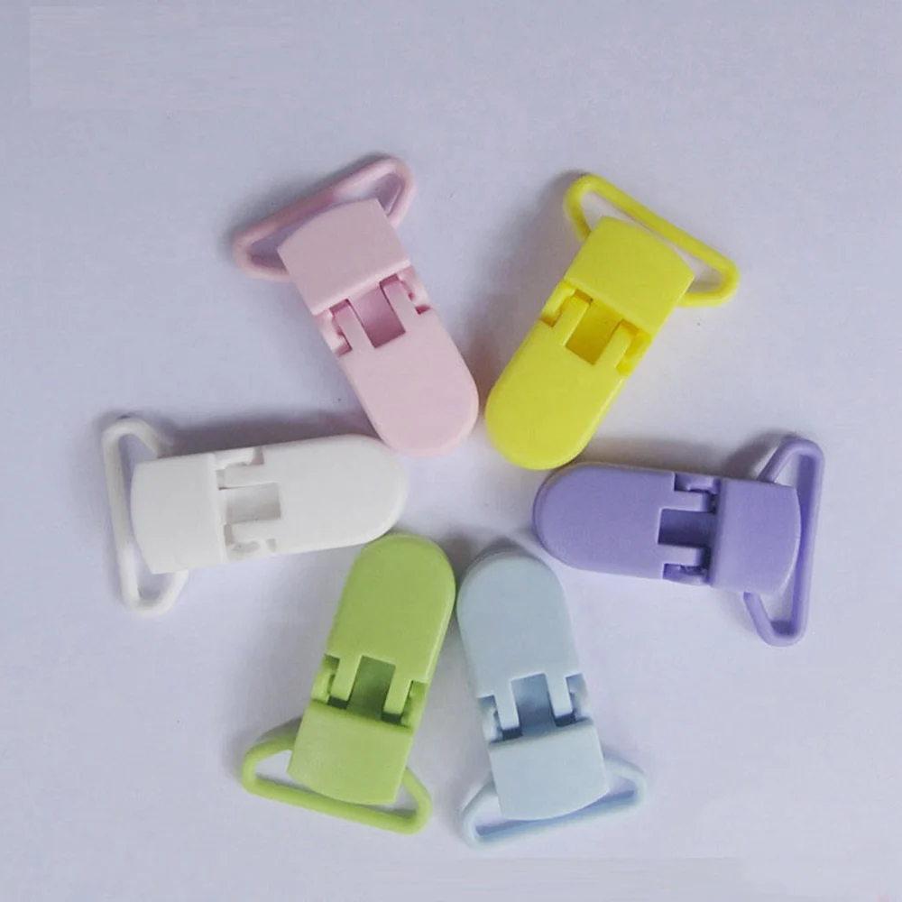 (wholesale) DHL free mixed 15 color 200pcs Hot D shape Plastic dummy Pacifier clip Soother Clip suspender clip for 25mm ribbon