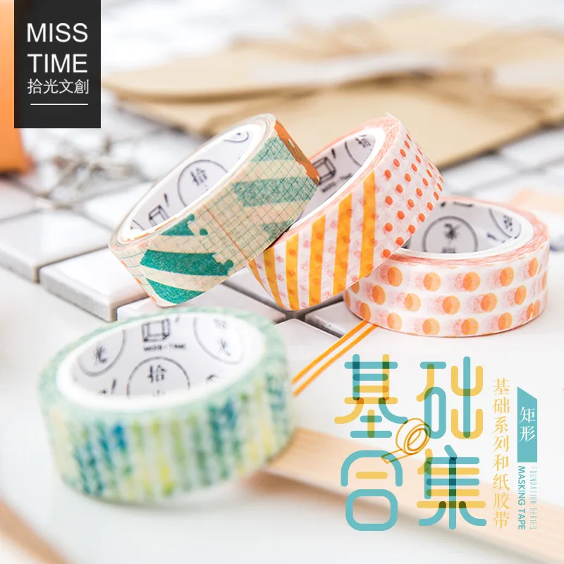 1pc 7meters Basic Collection Decorative Washi Tape DIY Scrapbooking Masking Tape School Office Supply Escolar Papelaria