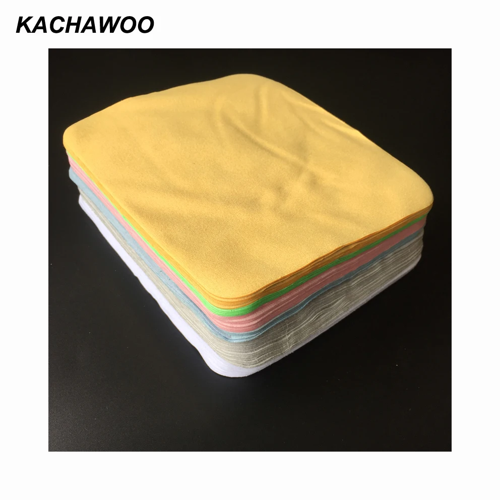 Kachawoo 175mm x 145mm microfibre cleaning cloth glasses high quality chamois microfiber cloth for glasses accessories 100pcs