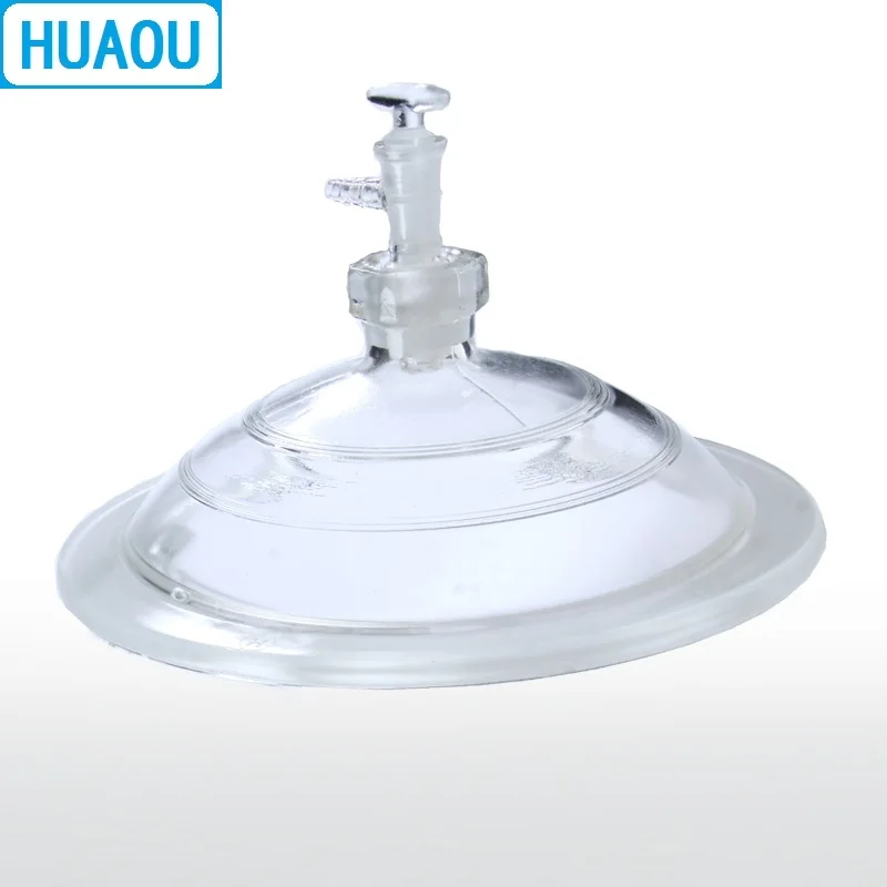 HUAOU 120mm Vacuum / Normal Desiccator Transparent / Brown Glass with Ground - In Stopcock Porcelain Plate Lab Drying Equipment