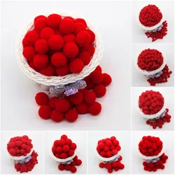 Pompon rosso 8mm 10mm 15mm 20mm 30mm Pom Poms Ponpon artigianato forniture fai da te per bambini giocattolo indumento cucito decorazioni di nozze per la casa 20g