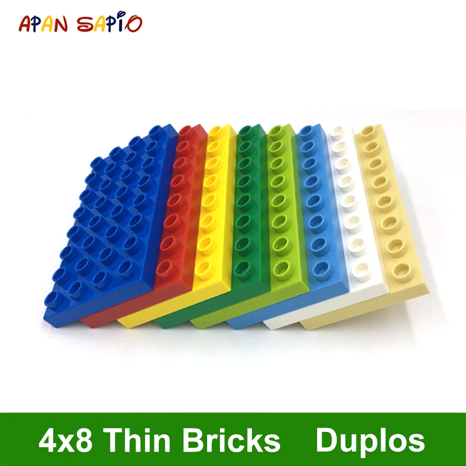 Big Size DIY Building Blocks Thin Figures Bricks 4x8Dot 4PCS Educational Creative Toys for Children Compatible With Brands