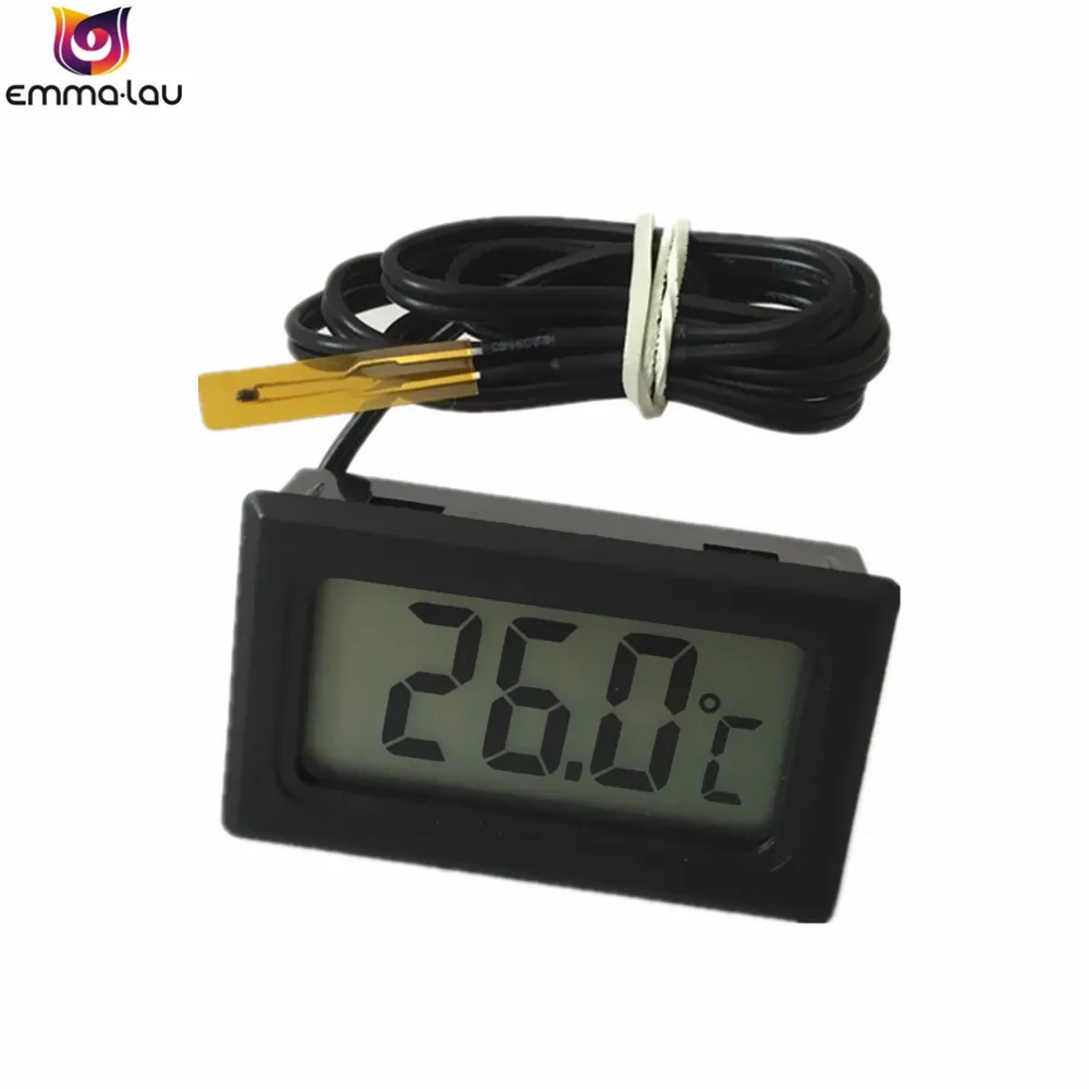 -50~100C Digital Embedded Thermometer Mini Car Reptile Refrigerator Temperature Detector Meter Film Resistors Water Thermometer