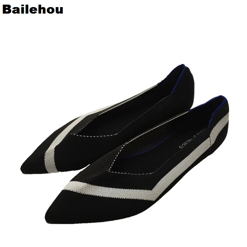 Bailehou Women Flats Shoes 2019 Spring Slip On Flat Loafers Pointed Toe Shallow Ballet Shoes Casual Soft Ballerina Female Mujer