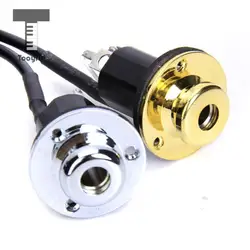 Tooyful High Quality 1Pc Chrome/Golden End Pin Jack Socket for Professional Acoustic Guitar Pickup Strap Endpin Replacement Acce