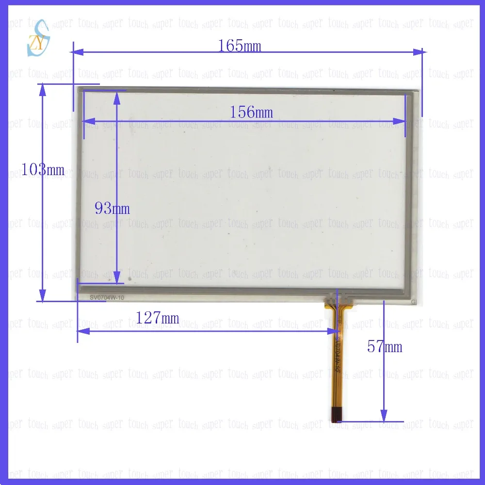 

ZhiYuSun 165mm*103mm KDT-6234 7inch 4-wire resistive touch panel for Car DVD, 165*103 GPS Navigator screen