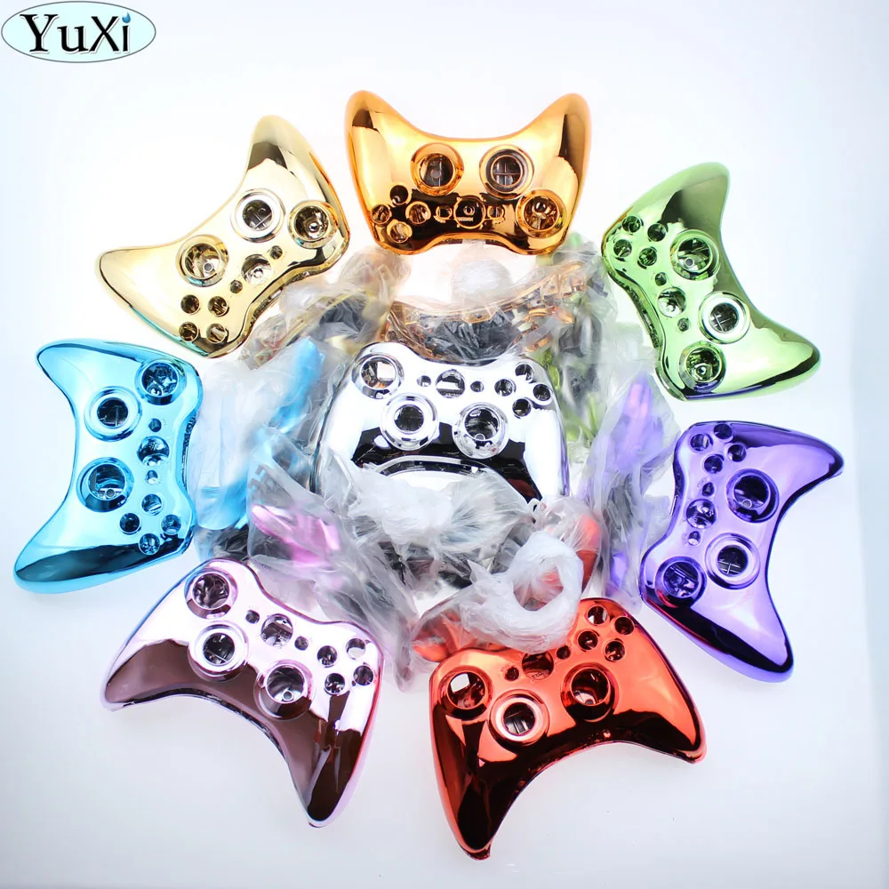 multi-color Chrome handle case Housing Shell Case with button for xbox360 xbox 360 Wireless Controller