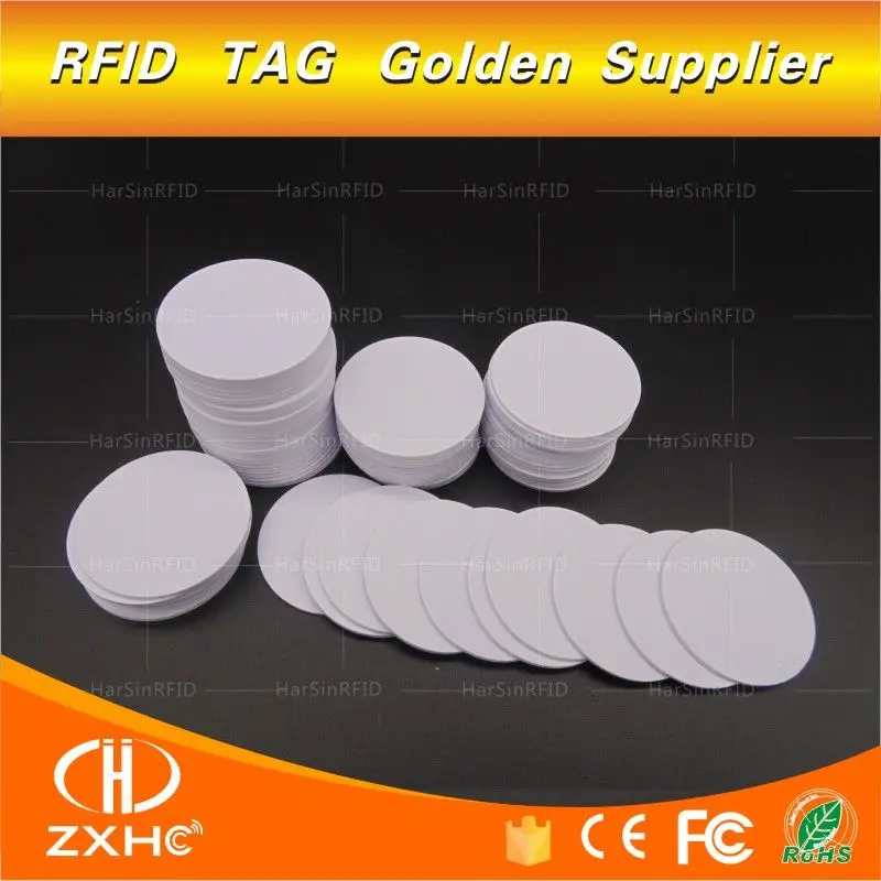 (10PCS/LOT) T5577 25mmx1mm Round Shape Card Programmable RFID 125khz Rewritable Smart Tags For Copy EM4100 T4100
