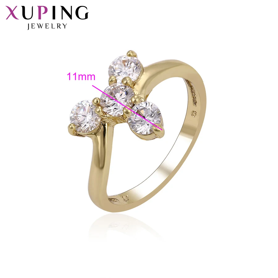 Xuping Fashion Popular Design Charm Style for Women Light Yellow Gold Color Plated Rings for Valentine\'s Day 14215