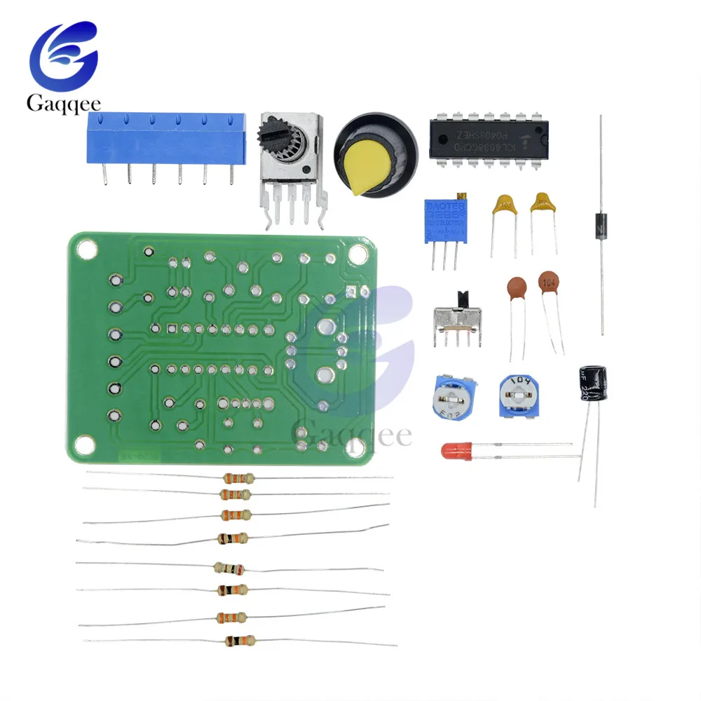 ICL8038 Monolithic Function Signal Generator Module DIY Kit Sine Square Triangle 50-5KHz 12V DC