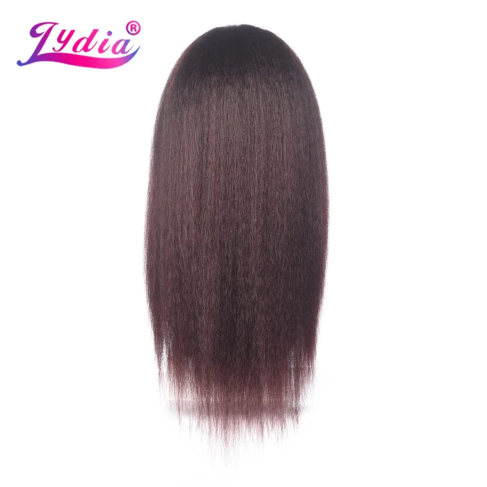 Lydia For Kinky Straight Synthetic Half Wigs 3/4 Hair wigs Mix Color T2/99J 20\