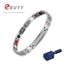 EBUTY Female Fashion Bracelet Magnetic Energy Bracelets Titanium Blood Pressure Accessory Health Gift With Box