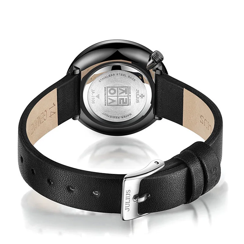 Lady Women's Watch Japan Quartz Elegant Cute Fashion Hours Bracelet Real Leather Clock School Girl Birthday Gift Julius Box