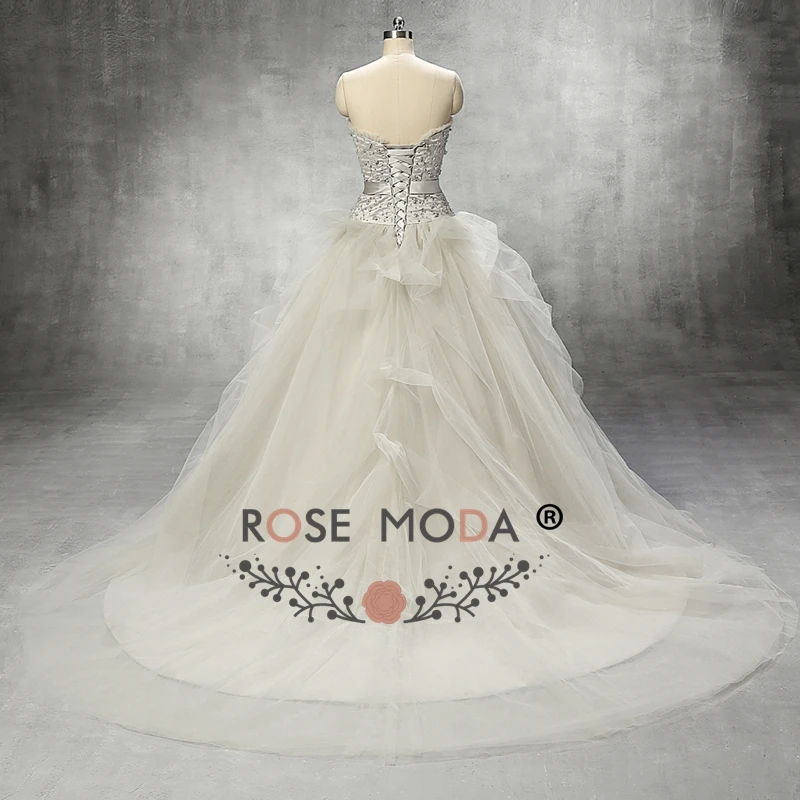 Rosa moda cinza pastel princesa casamento vestido de baile fotos reais