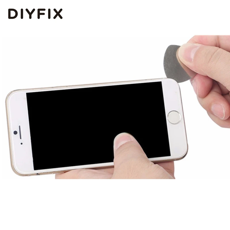 DIYFIX 6Pcs Phone Opening Tools Metal Thin Guitar Picks Pry Opener for iPhone iPad Tablet PC Disassemble Repair Tool Kit