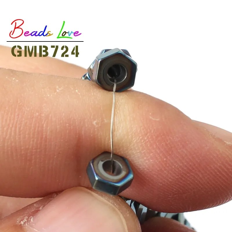 6x2MM Natural Stone Multicolor Rondelle Shape Big Hole Hematite Spacer Beads For Jewelry Making DIY Necklace Bracelet 15 inches