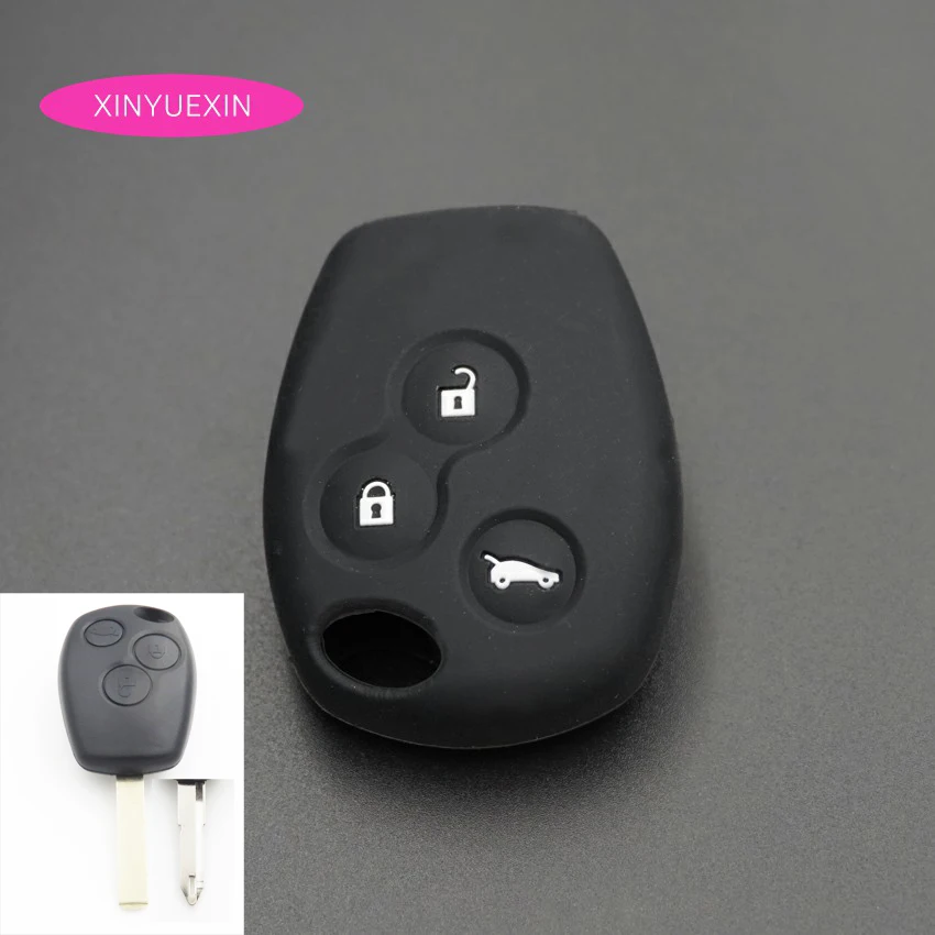 

Xinyuexin Protection Key Silicone cover For Renault Clio Scenic Megane Duster Sandero Captur Twingo Modus Remote Key 3 Buttons