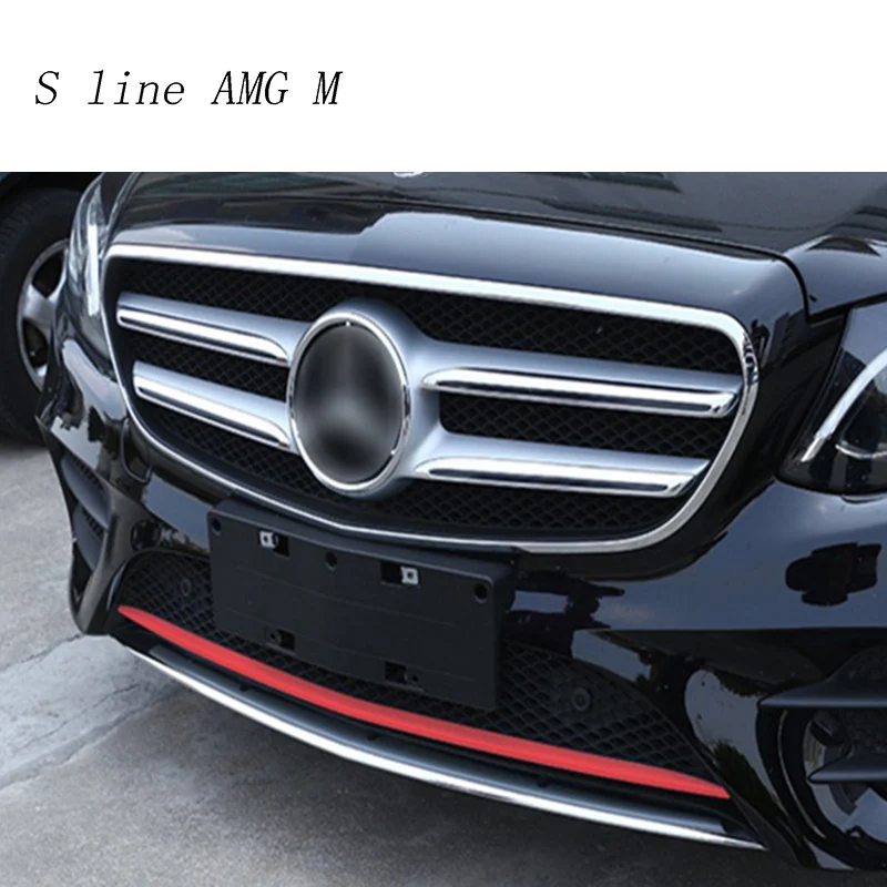 Car Styling Auto Head front bumper sequins decoration Cover sticker Trim for Mercedes Benz E class Sport W213 Auto accessories