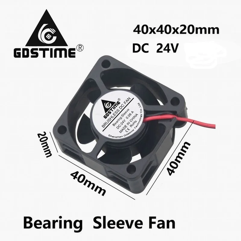 

Gdstime 5 Pieces DC 24V 4cm 40x40x20mm 4020 CPU Cooler Brushless Cooling Fan 40mm x 20mm