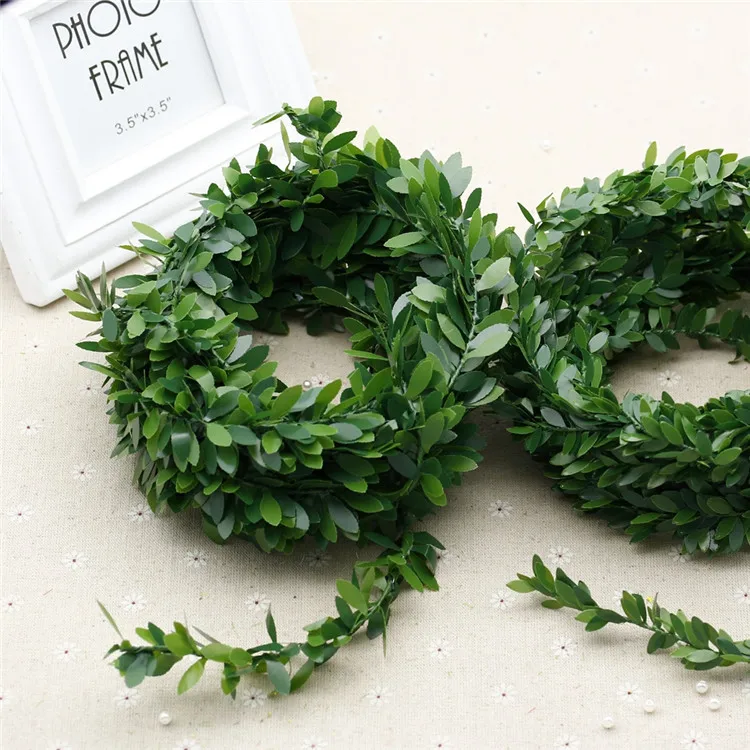 (1 Meter/lot) Artificial Pvc Ivy Garland Foliage Green Leaves Simulated Vine for Wedding Party Decoration Ceremony DIY Headbands