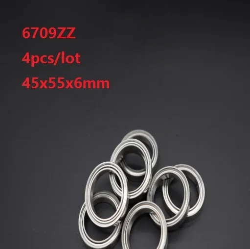 

4pcs/lot 6709ZZ 6709 ZZ 6709Z Ball bearing 45x55x6mm Thin Wall Deep Groove Ball Bearing 45*55*6mm