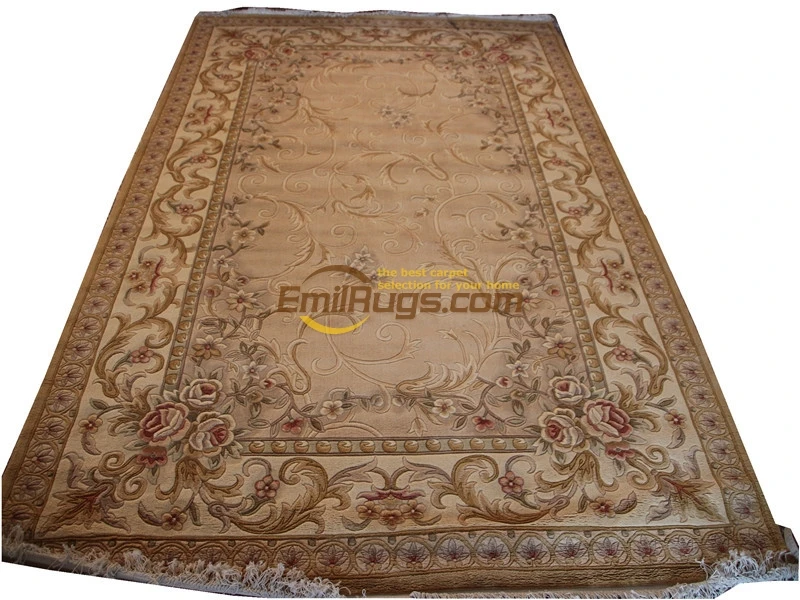 Hand-knotted Rug Embroidered Wool Rug Carpet Luxury woven floor Rectangularchinese aubusson rug