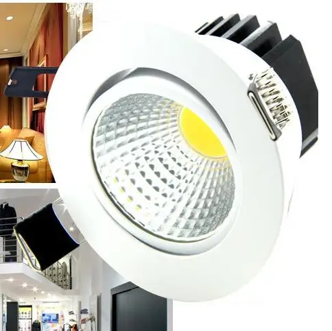 New Dimmable Recessed led downlight cob 6W 9W dimming LED Spot light led ceiling lamp AC 110V 220Vfree shipping