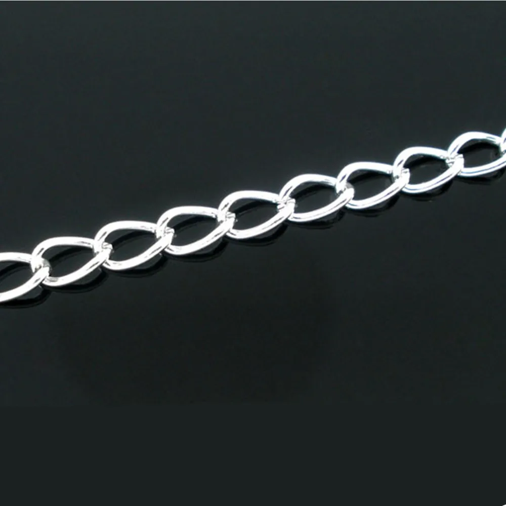 10 Meters Doreen Box Curb Chains Findings Alloy Silver Color 5mmx3mm For DIY Necklace Bracelet Jewelry Making Accessories