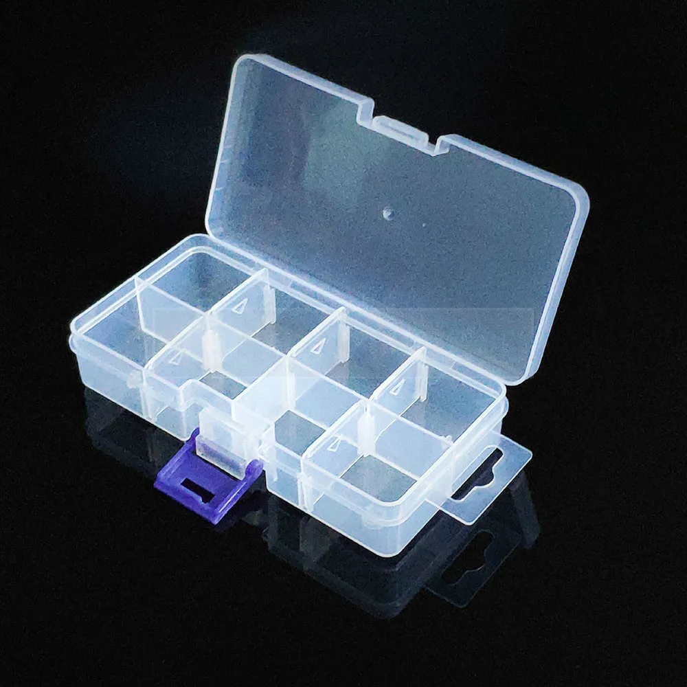 Plastic Box Practical Adjustable Compartment Jewelry Earring Bead storage case Screw Holder Case Display Organizer Container