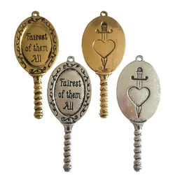10 pcs/Lot 23mm*55mm mirror charm Antique Silver color or Antique gold Color words Fairest of them all for jewelry making