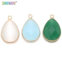 2Pcs/lot 16*24mm Brass Cubic Zirconia Rose red color Charms Pendants Diy Jewelry Findings, Mixed Color, Hole: 2mm, Model: VD369