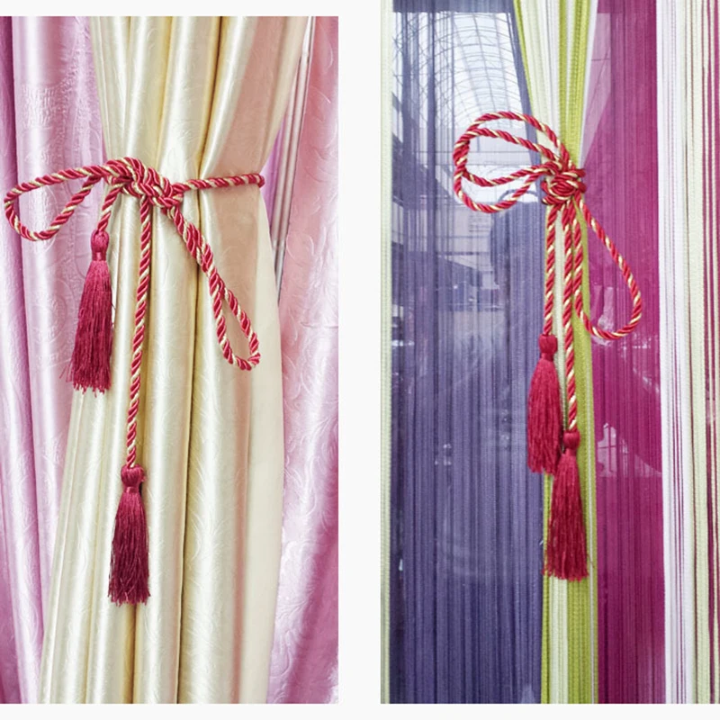 1 Pair Rope Curtainstieback Europe Style Tassels Curtain Tieba Cortinas Tieback For Door Handle Home Cortina Accessories