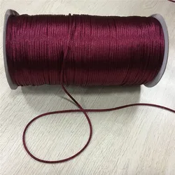 2mm X 20 metri intrecciato Macrame raso di seta corda di Nylon corda fai da te risultati perline filo filo borgogna vino R332