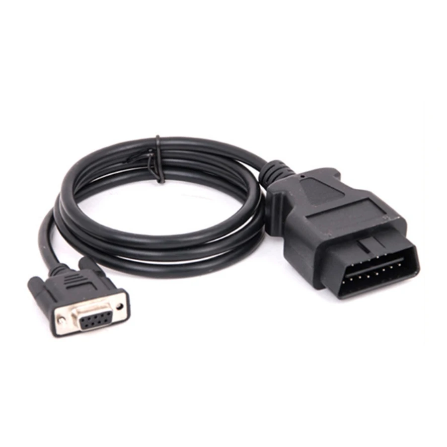 Newest OBD 16Pin To DB9 RS232 Serial Port Extension Line Male 16 Pin DB 9pin Obd2 Connector 9 Pin Female Car Obd 2 Cable Adapter