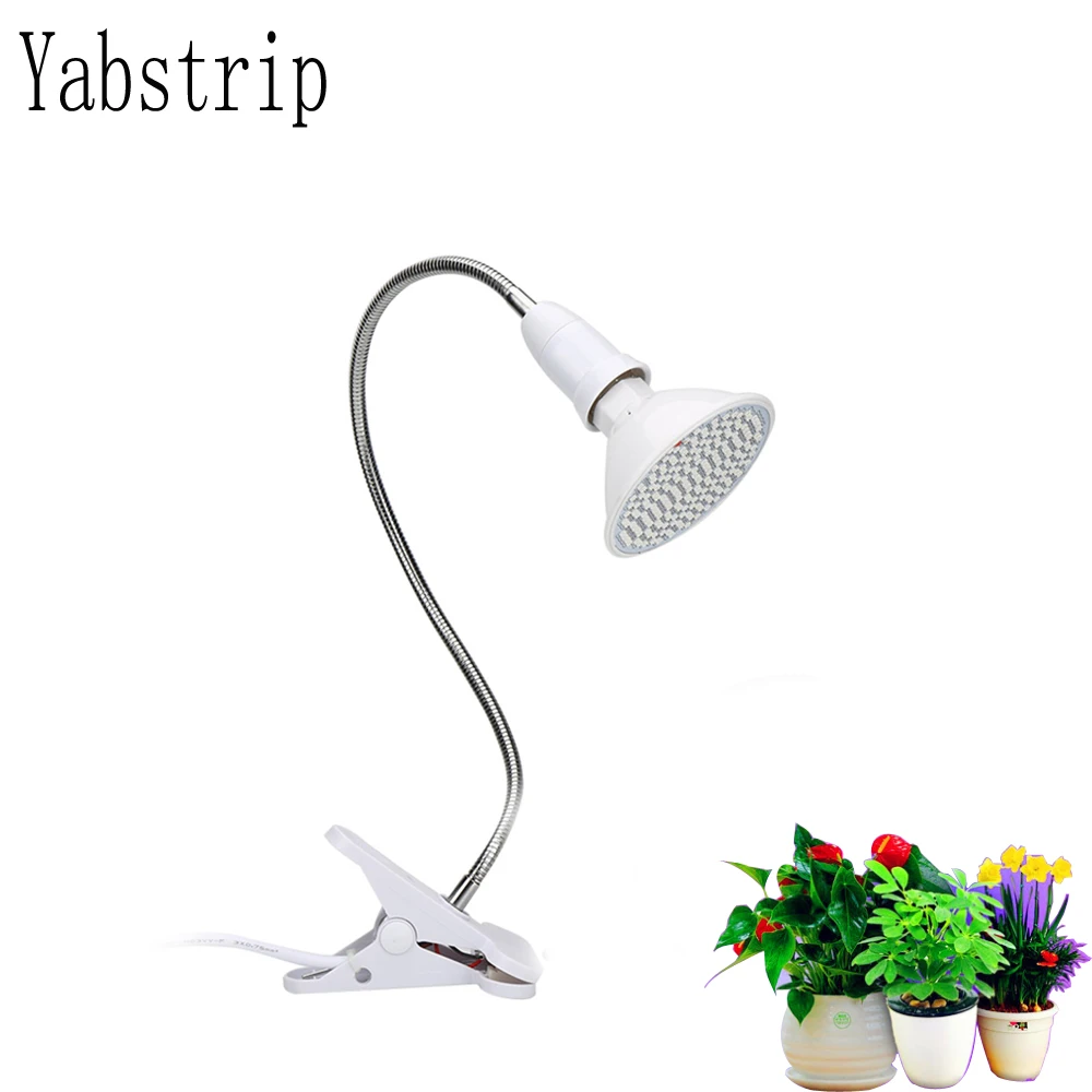 Yabstrip 200Leds Plant Flower Grow Light E27 Bulb Lamp Set Desk Clip Holder for plants seeding Veg Indoor Greenhouse hydroponics