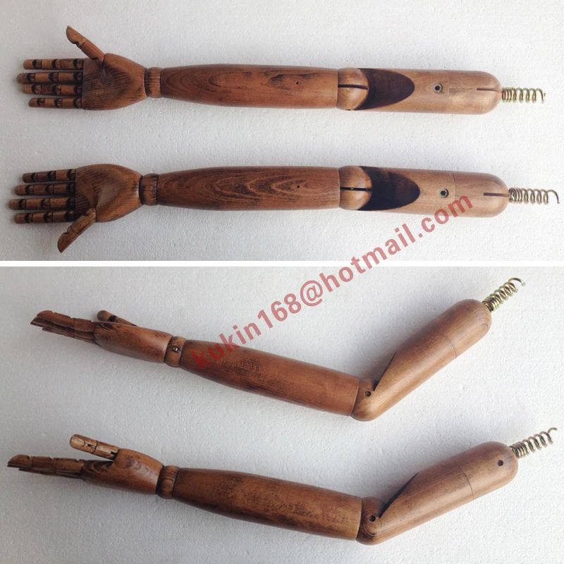 Vintage style of mannequin display arm, Wooden mannequin arm with articulated fingers