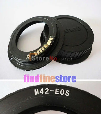 AF Confirm M42 Lens EF adapter ring For 7d 350d 500d 1000d 1100d rebel + Rear Lens Cap DSLR and Film SLR